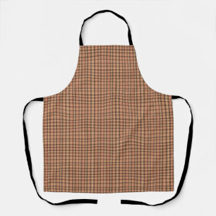 Neutral Earth Tone Brown and Tan Tartan Plaid Apron