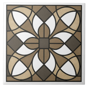 Neutral Earth Tone Glass-Look Ceramic Tile