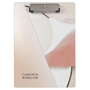 Neutral Earth-Tone Modern Abstract Clipboard