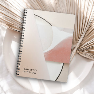 Neutral Earth-Tone Modern Abstract Notebook