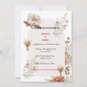 Neutral Earth Tone Wedding Card