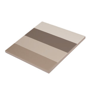 Neutral Earth Tones Stripes Pattern Design Ceramic Tile