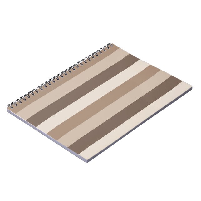 Neutral Earth Tones Stripes Pattern Design  Notebook (Left Side)
