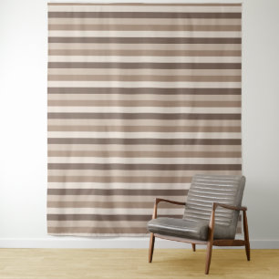 Neutral Earth Tones Stripes Pattern Design Tapestry