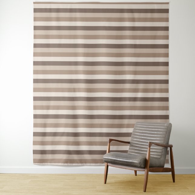 Neutral Earth Tones Stripes Pattern Design  Tapestry (In Situ)