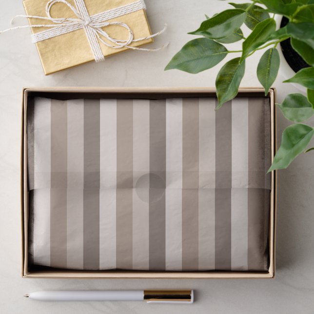 Neutral Earth Tones Stripes Pattern Design  Tissue Paper (Gift)