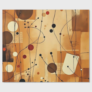 Neutral Earthy Abstract Layers Wrapping Paper