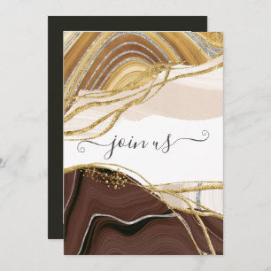 Neutral Earthy Agate Bachelorette Party Invitation