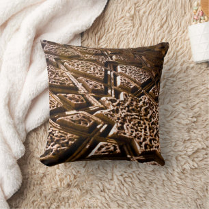 Neutral Earthy Brown Clay Stars Cushion