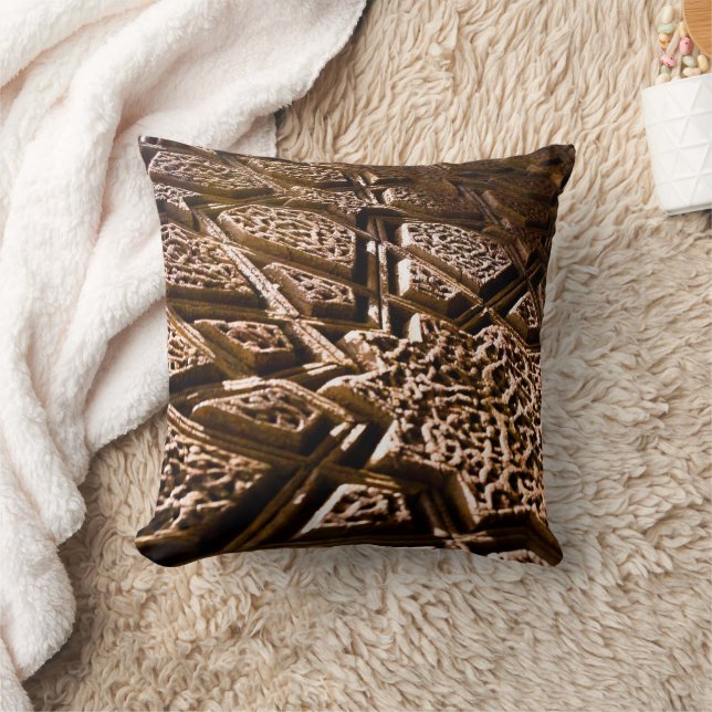 Neutral Earthy Brown Clay Stars Cushion (Blanket)