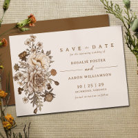 Neutral Earthy Cream + Brown | Vintage Floral