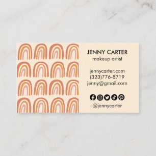 Neutral Earthy Rainbows Pattern Boho Unique Business Card