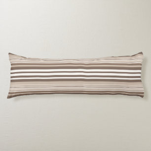 Neutral Earthy Tone Stripes Pattern Design Body Cushion