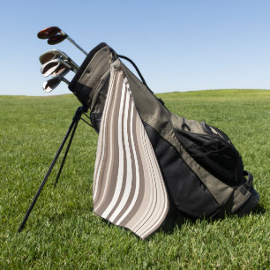 Neutral Earthy Tone Stripes Pattern Design Golf Towel