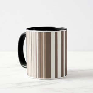 Neutral Earthy Tone Stripes Pattern Design Mug