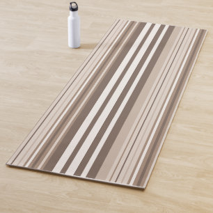 Neutral Earthy Tone Stripes Pattern Design Yoga Mat