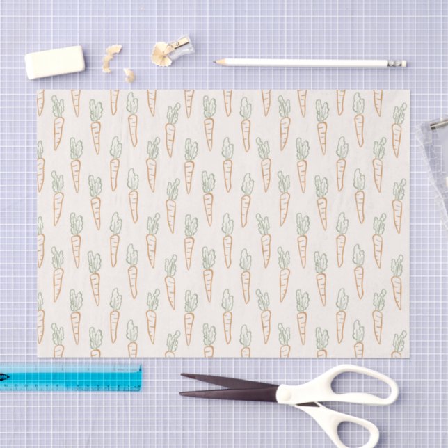 Neutral Easter Pattern Carrot Spring Garden Beige Tissue Paper (Craft)