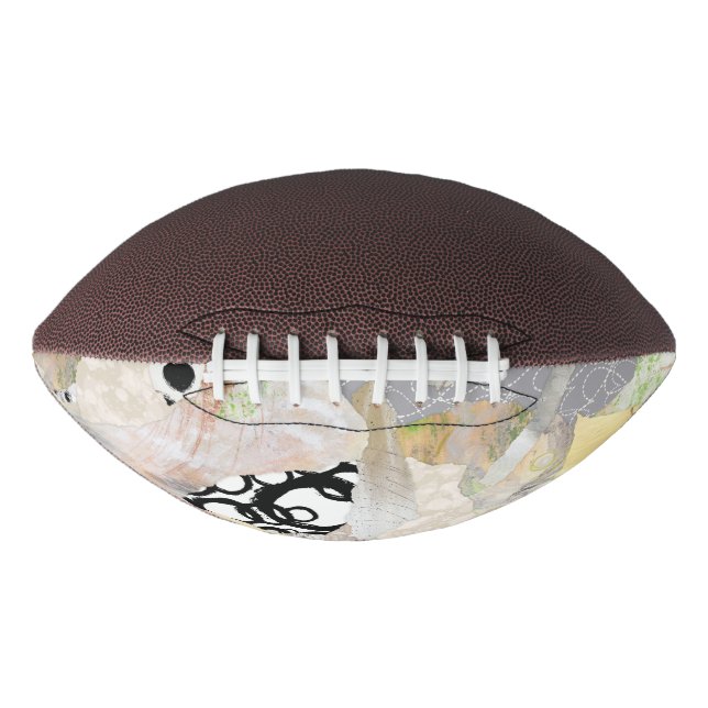 Neutral Elegant Abstract Collage Design Football (Front)