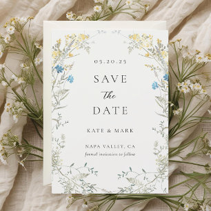 Neutral Elegant Wildflower Wedding Save The Date