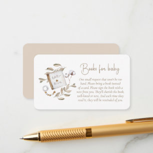 Neutral Eucalyptus Baby Shower Books For Baby Enclosure Card