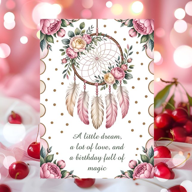 Neutral Floral Bohemian Birthday Card (Creator Uploaded)