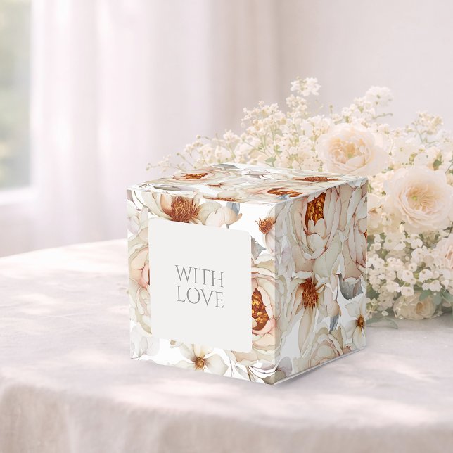 Neutral Floral Gift Box with Ivory Peony Pattern (Creator Uploaded)