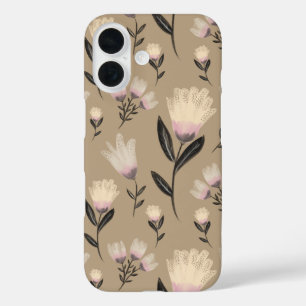 Neutral Floral iPhone Case Soft Blush Modern Bot
