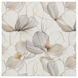 Neutral Floral Lines Fabric