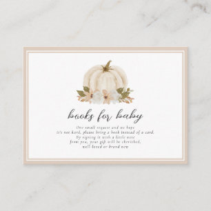 Neutral Floral Pumpkin Books for Baby Card
