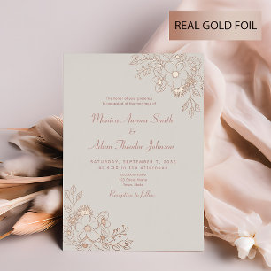 Neutral Floral Rose Gold Wedding