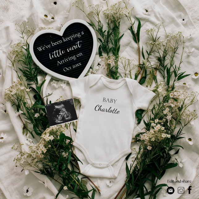 Neutral floral themed pregnancy announcement  (Creator Uploaded)