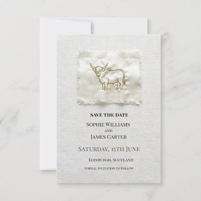 Neutral Floral Wedding Save The Date (Front)
