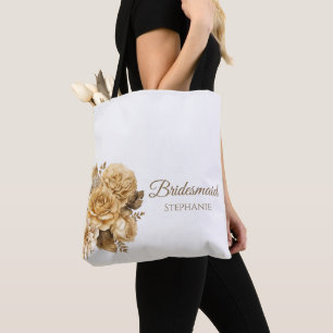 Neutral Flower Bouquet-Bridesmaid Tote Bag