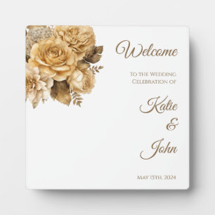 Neutral Flower Bouquet-Wedding- Plaque