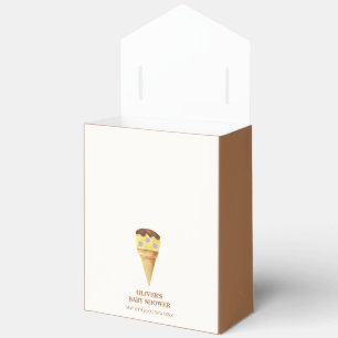 Neutral Flower Scoop Ice Cream Boy Baby Shower Favour Box