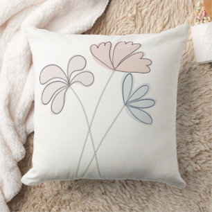 Neutral Flowers Childrens Nursery Cushion