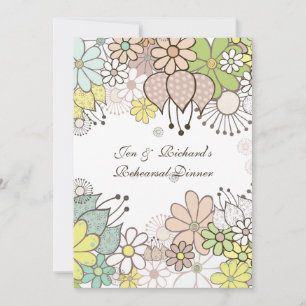 Neutral Flowers Rehearsal Dinner DIY Custom Invite