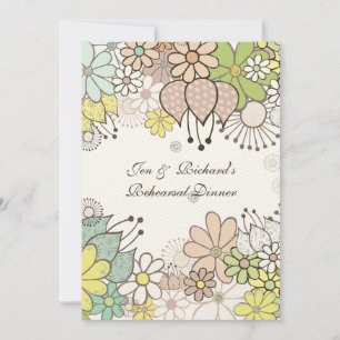 Neutral Flowers Rehearsal Dinner DIY Custom Invite