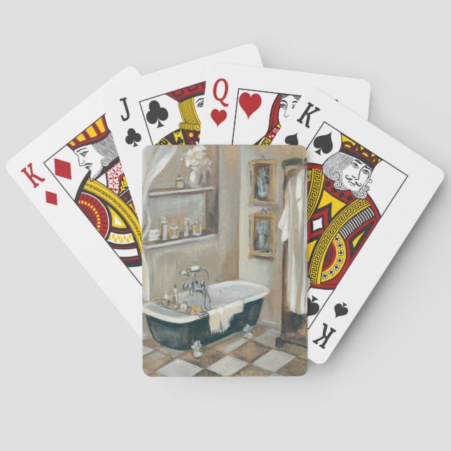 Neutral French Bathroom Playing Cards (Back)