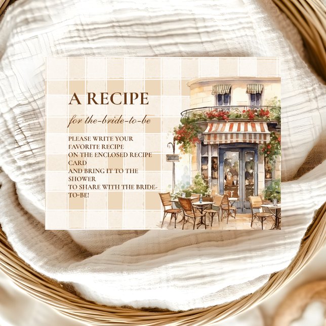 Neutral French Cafe Bridal Shower Enclosure Card (Creator Uploaded)