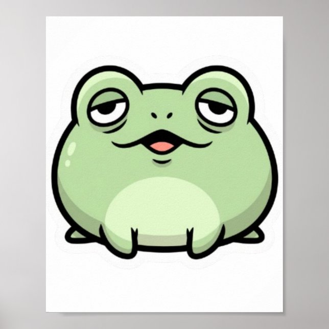 Neutral Frog Poster Minimalist Cute Frog Aesthetic (Front)
