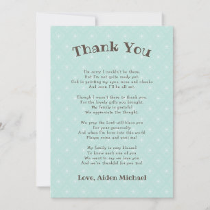Neutral Gender Baby Shower Poem Thank you note