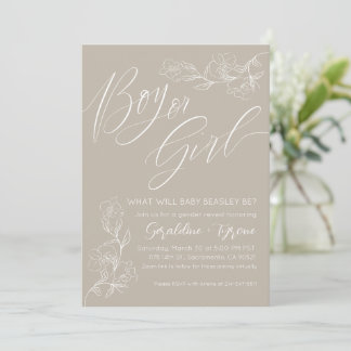 Neutral Gender Reveal Invitation