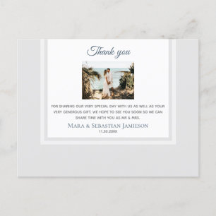 ~ Neutral Generic AP9 Elegant Wedding Thank You  Postcard