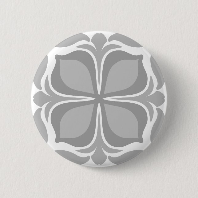 Neutral geolmetrical tiles 6 cm round badge (Front)