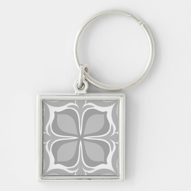 Neutral geolmetrical tiles key ring (Front)