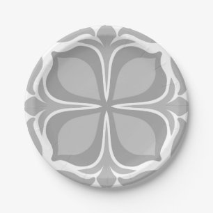 Neutral geolmetrical tiles paper plate