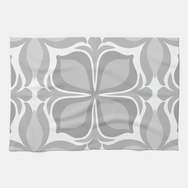 Neutral geolmetrical tiles tea towel (Horizontal)