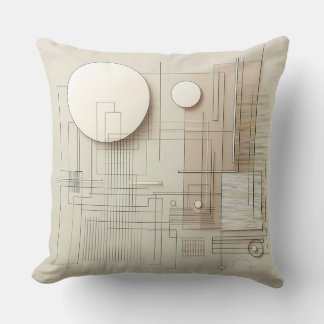 Neutral Geometric Composition Cushion