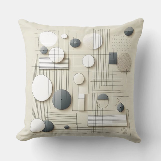 Neutral Geometric Harmony Cushion (Front)